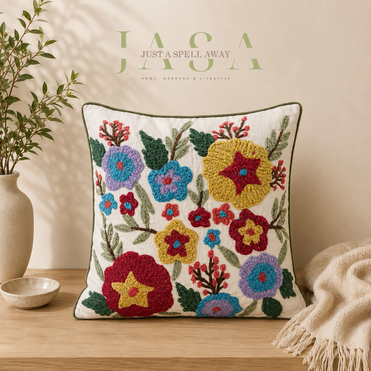 Florisque Embroidered Cushion Covers