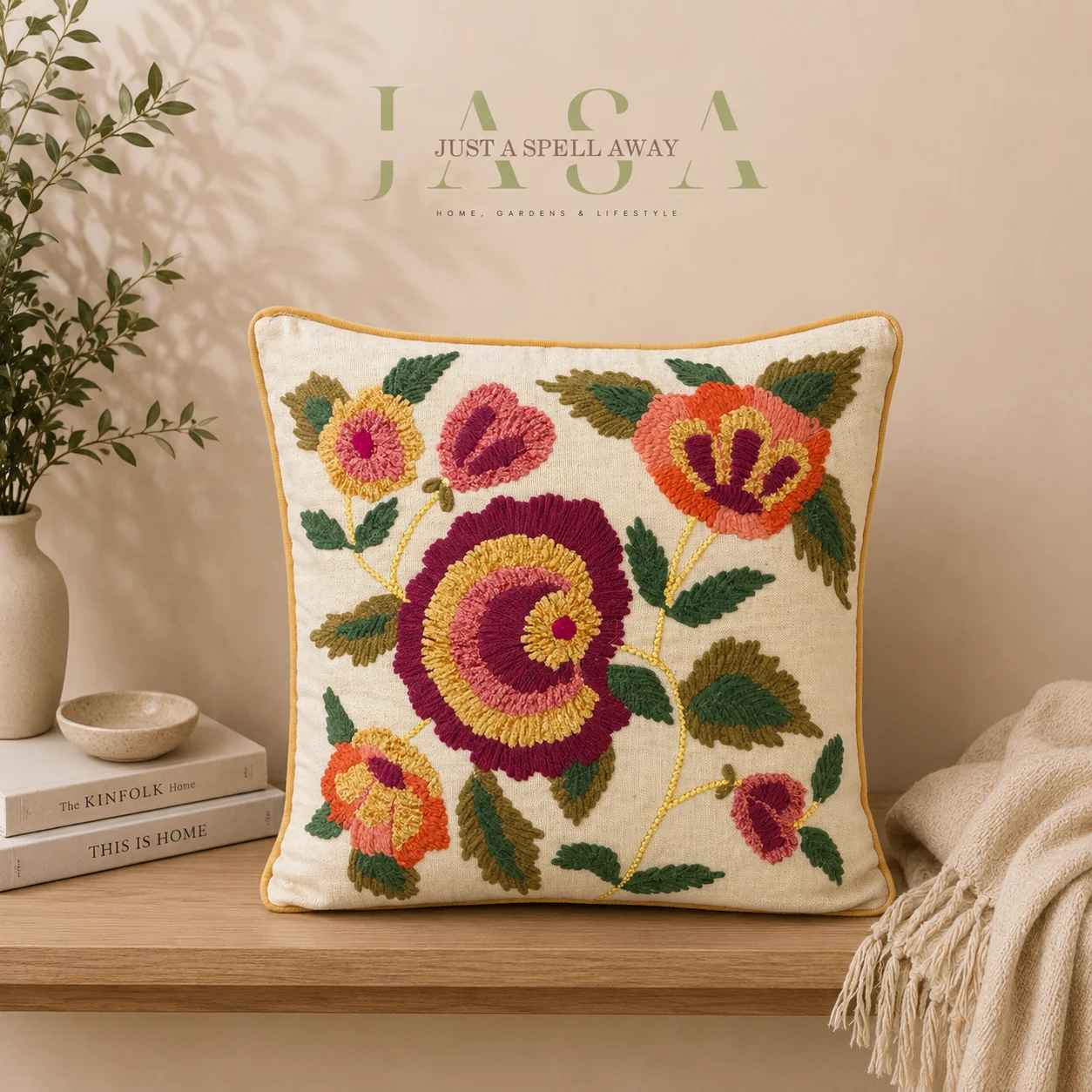 Pink Gallore Embroidered Cushion Covers