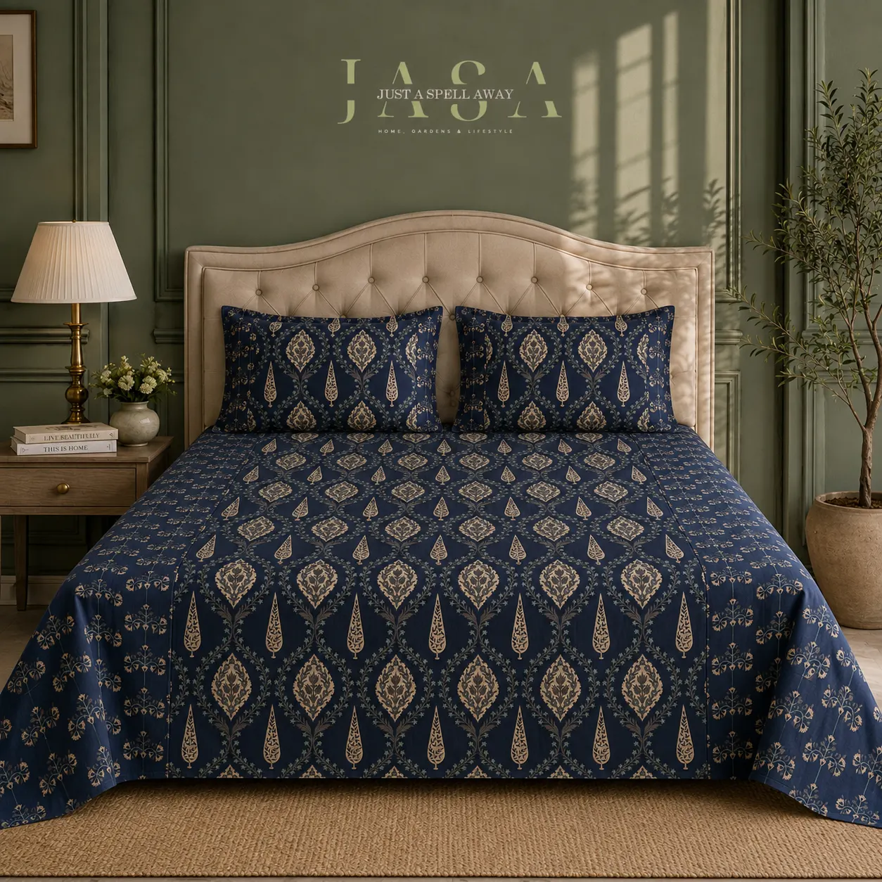 Chandrika Blue King Bedsheet