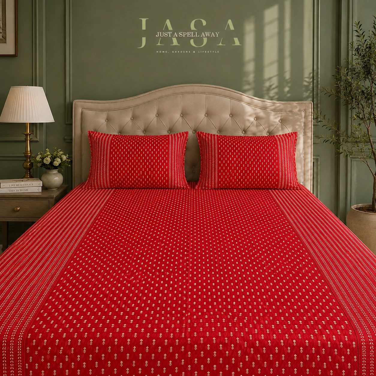 Manjari Red King Bedsheet