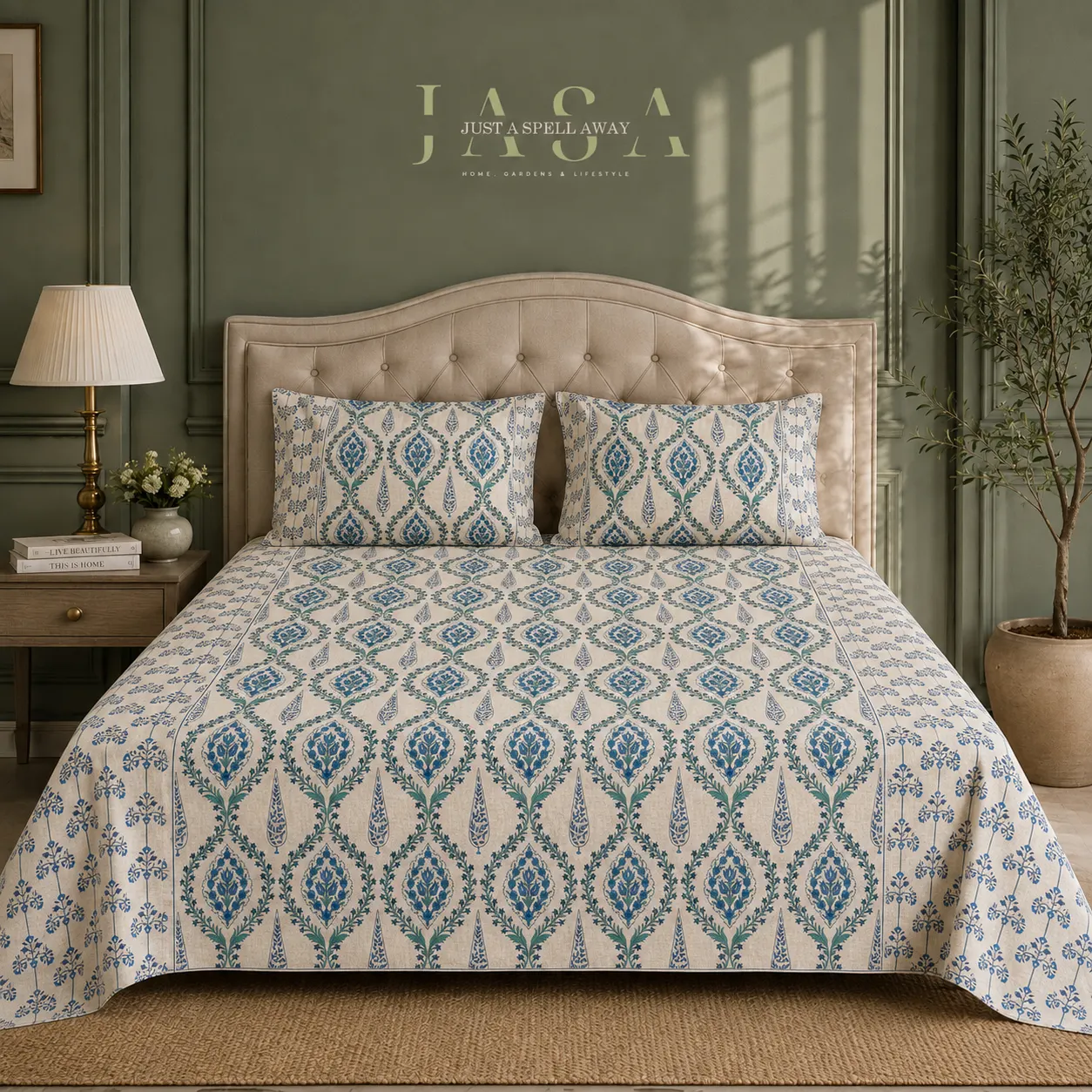 Chandrika Beige Queen Bedsheet