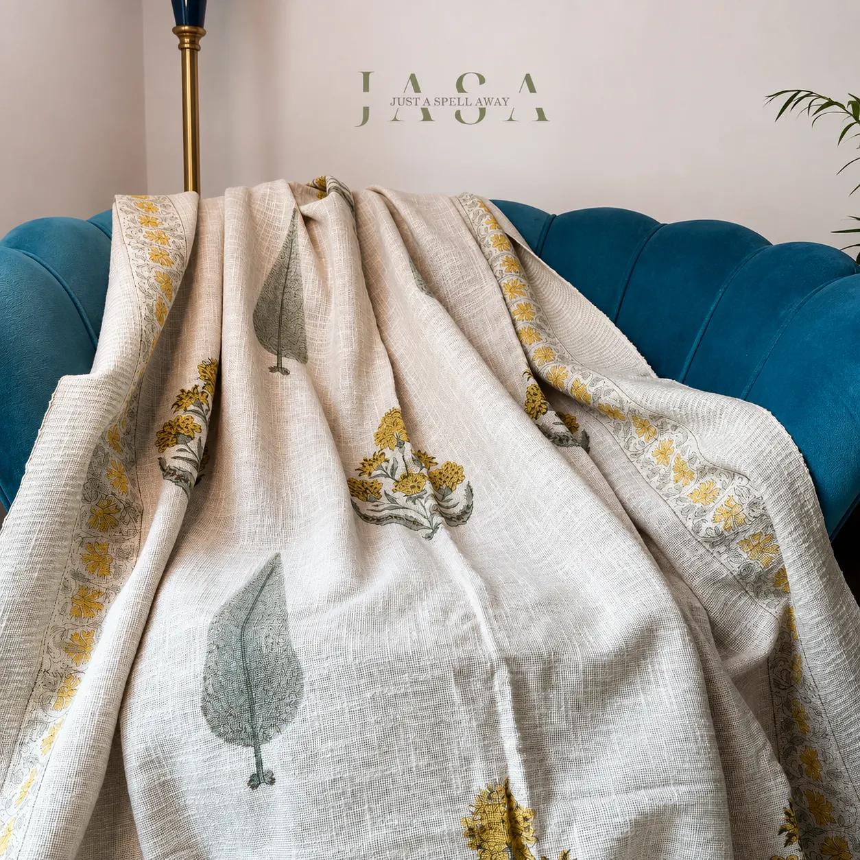 Cotton Jute Sofa Throw - Malhar