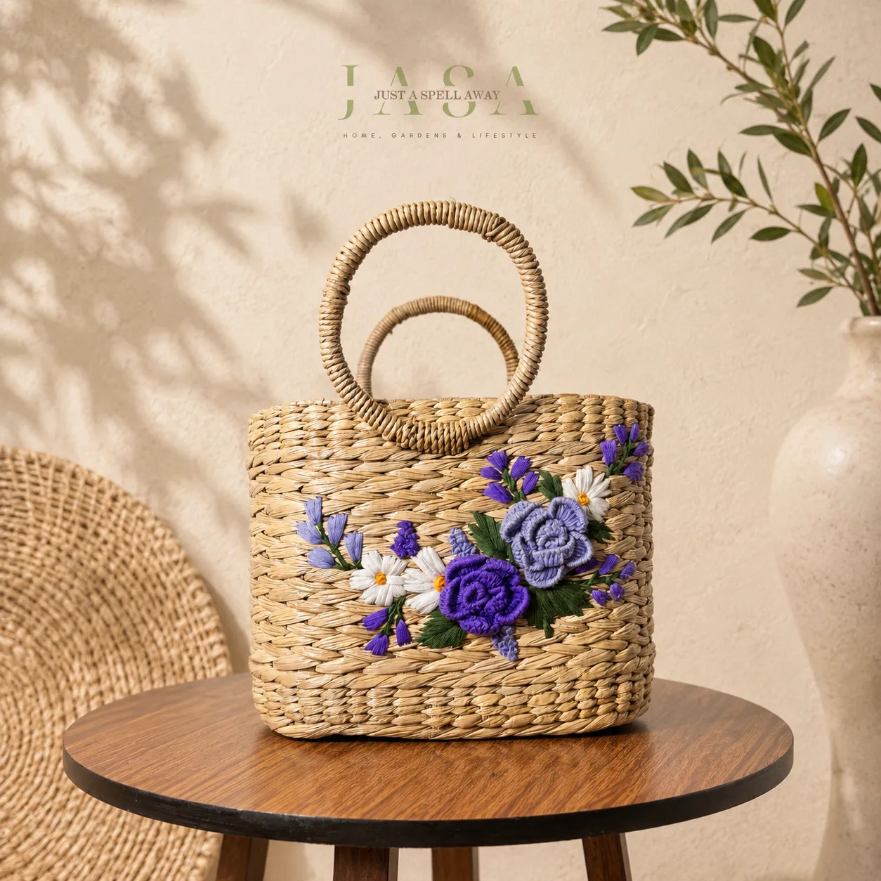 Belle Reed Grass Hand Bag - Purple
