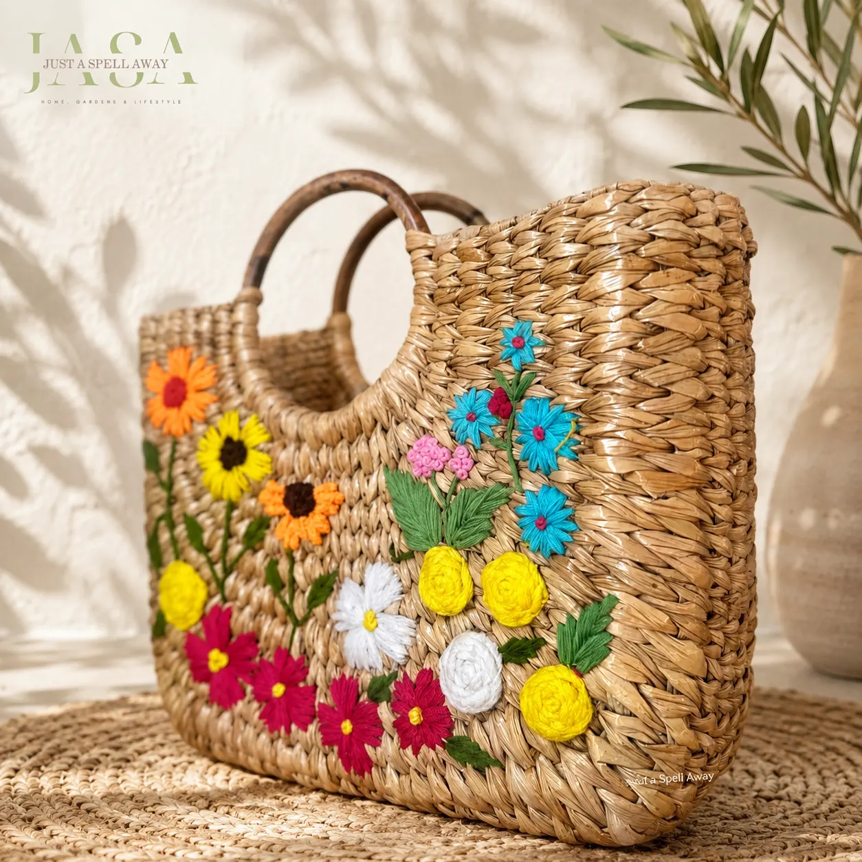 Floral Bliss Petite Bloom Reed Grass Handbag