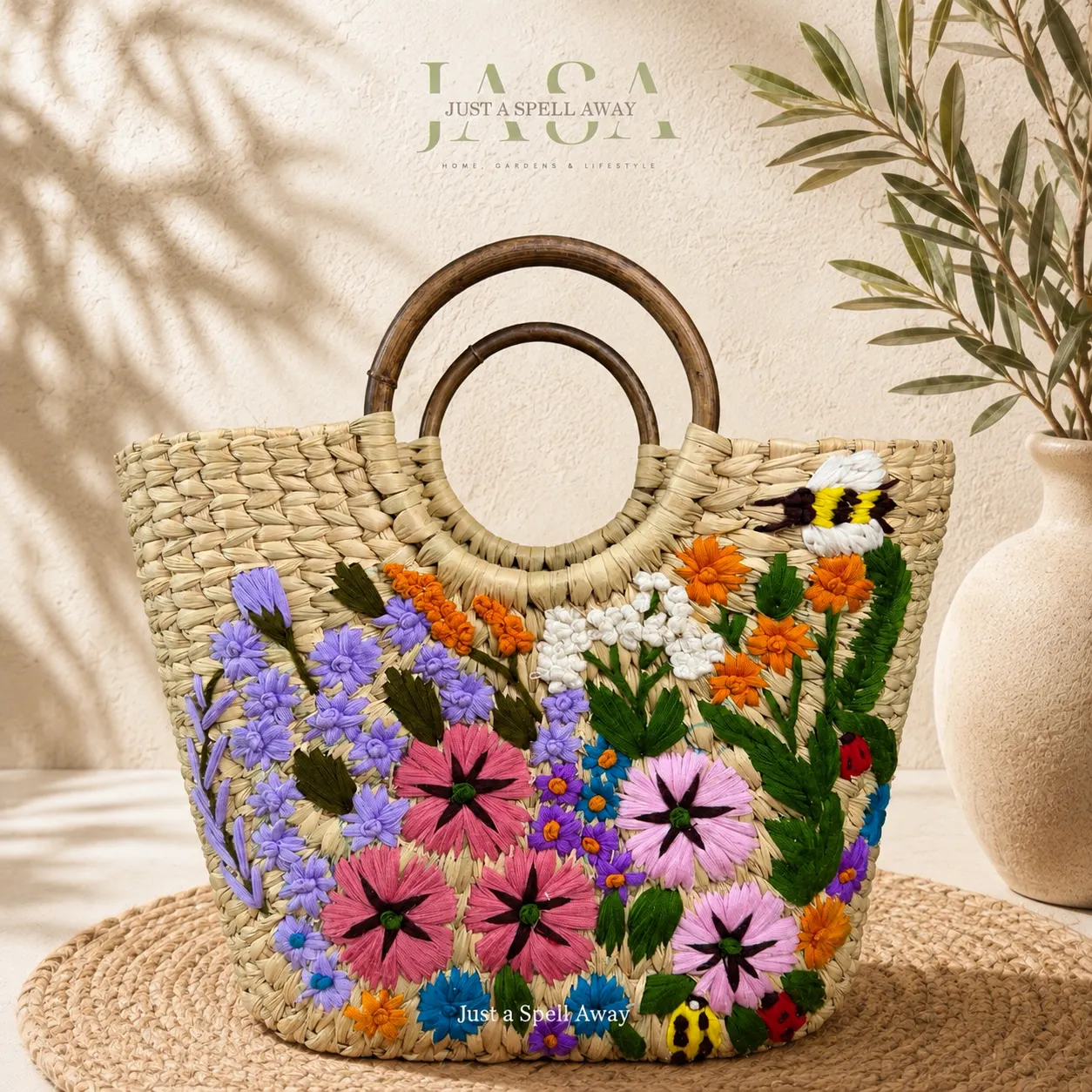 Reed Grass V Style Handbag - Garden & Bee