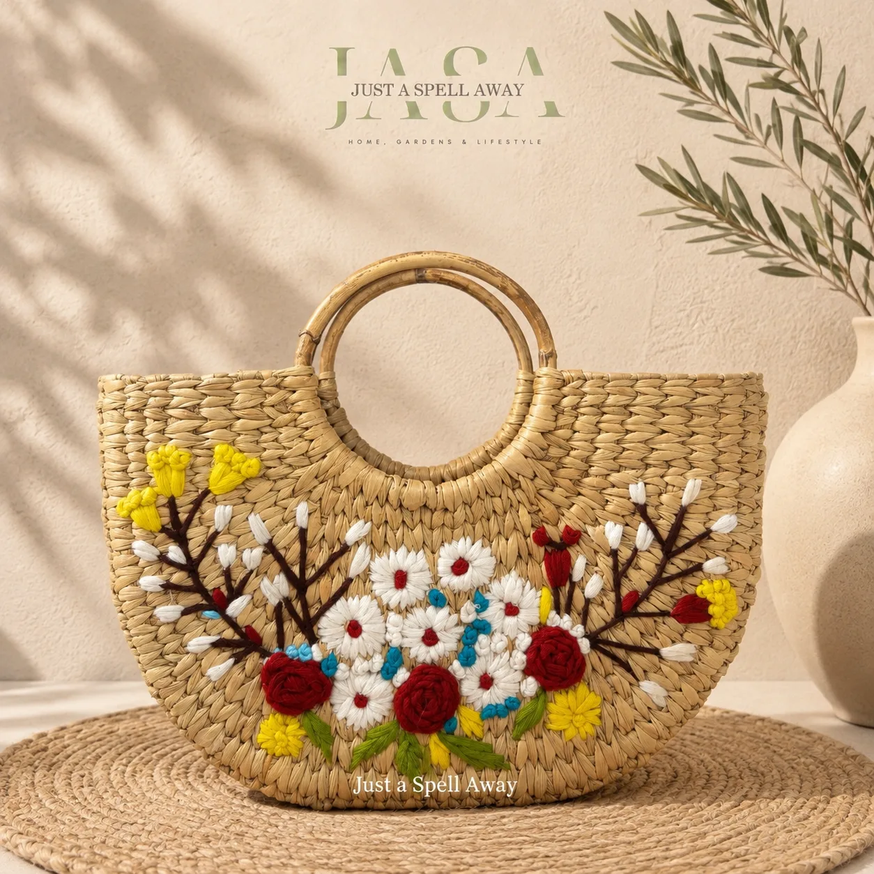Reed Grass U Style Handbag - Garden Rose