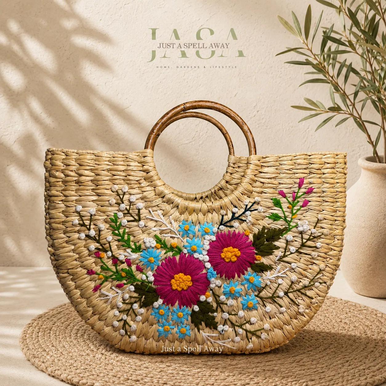 Reed Grass U Style Handbag - Gardenia