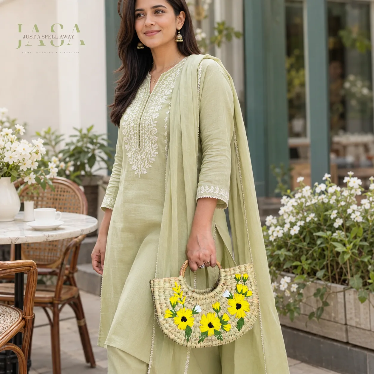 Reed Grass U Style Handbag (Medium) -  Yellow Bloom
