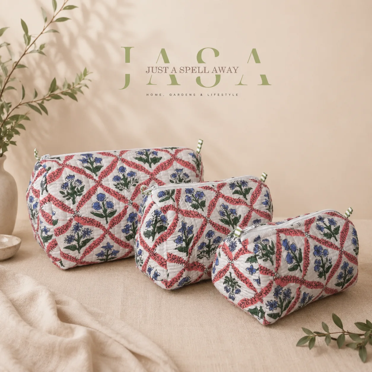 Floral Vanity Pouch (Set Of 3)