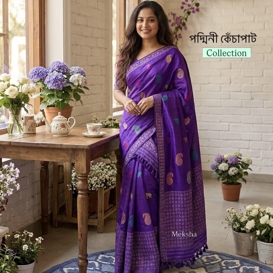 Padmini Kesa Paat Mekhela Sador : Purple