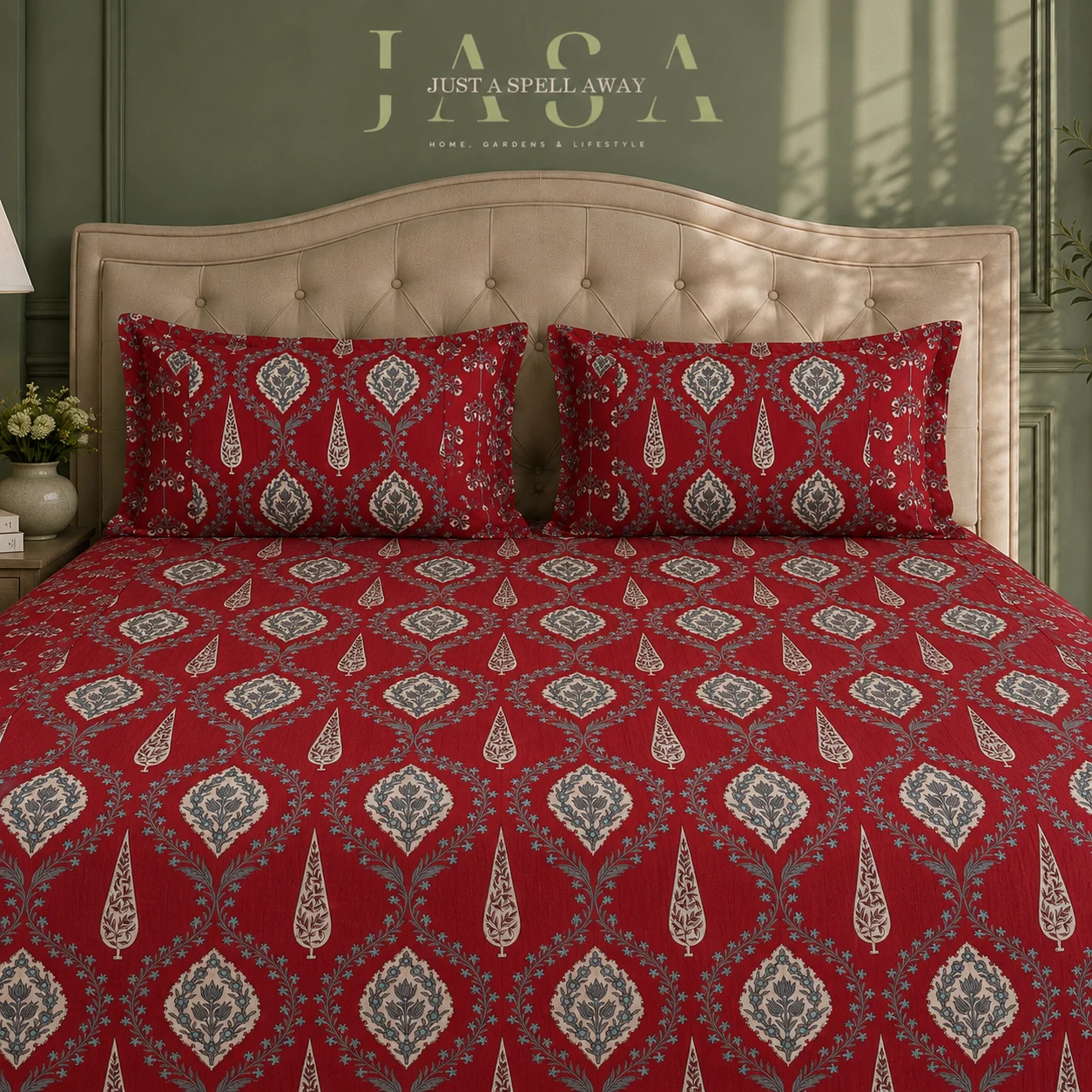 Chandrika Maroon Queen Bedsheet